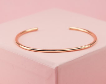 14k Gold Fill Cuff Bracelet, 14k Gold Fill Matte Bracelet, Brushed Gold Fill Bracelet, Minimalist Jewelry, 2mm Wide Unique Bangle Bracelet