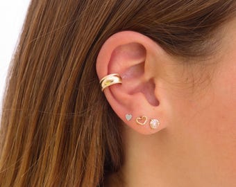 Sparkly Textured 14K Gold Filled Ear Cuff: Statement Jewelry