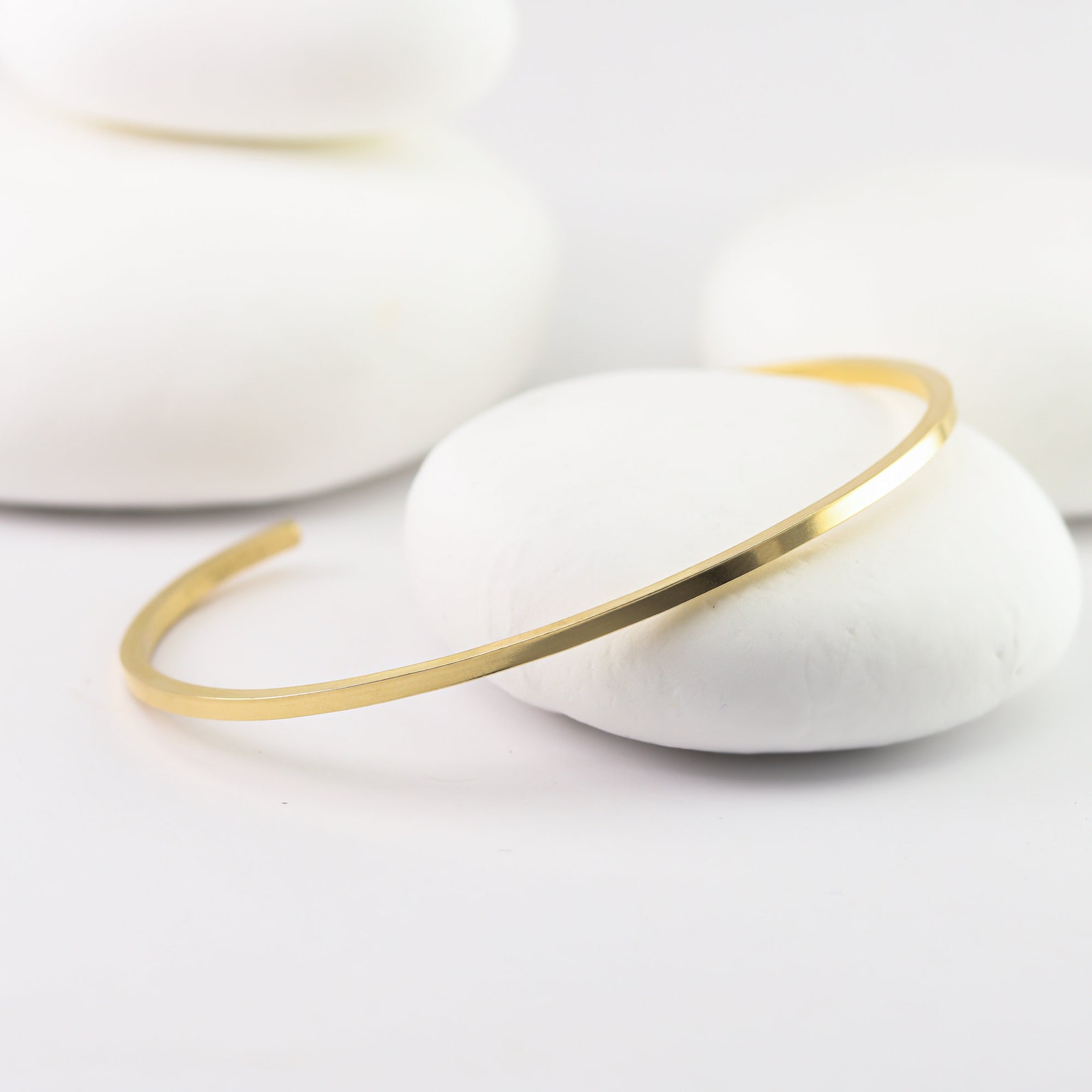 Gold Square Cuff Bracelet Custom Sized Gold Fill Stacking Etsy