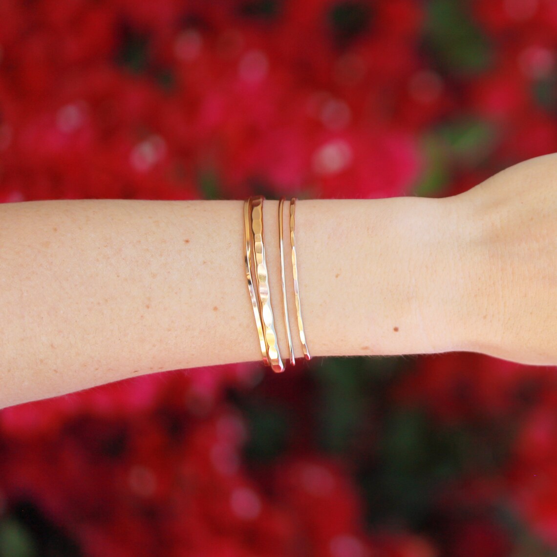 Smooth Solid Gold Bangle 14K Cuff Bracelet Simple Gold Etsy UK