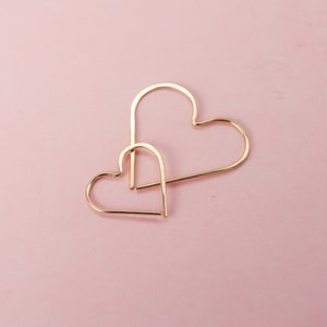 Women hoop heart earrings hammered in solid 14k yellow, rose and white gold or gold filled or sterling silver only image 7