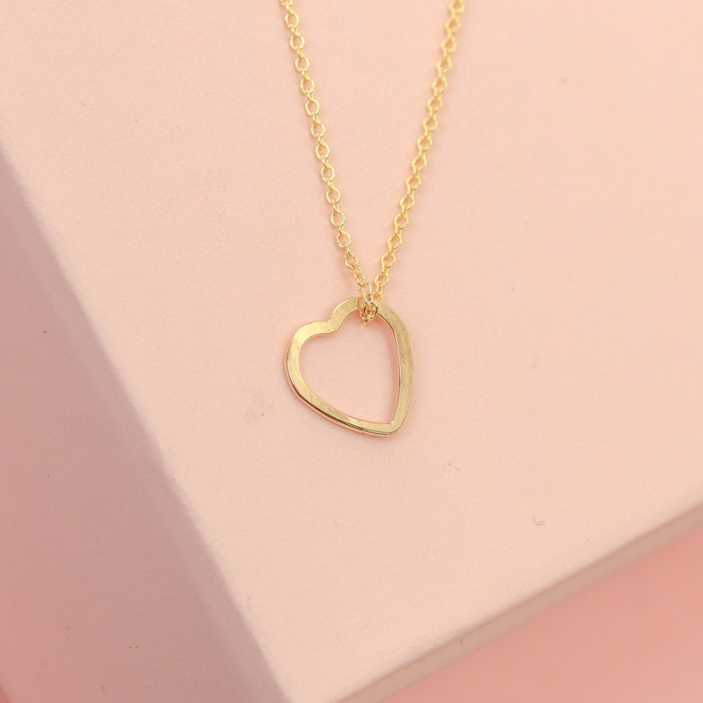 Heart Necklaces in 14K Gold Fill And Sterling Silver, Mothers Day Gifts, Gold Fill Chain Necklaces, Love Necklace For Her, Dainty Jewelry image 6