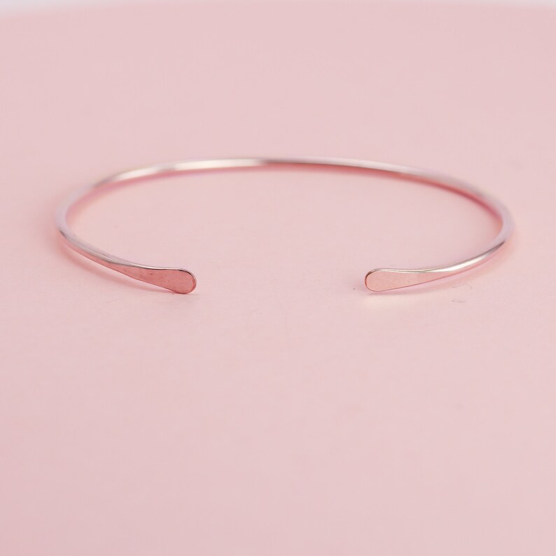 Set Of 3 Cuff Bangles Made From 14k Yellow Gold Fill, 14k Rose Gold Fill And Sterling Silver, Boho Stacking Bracelets Unique Gift For Her image 5