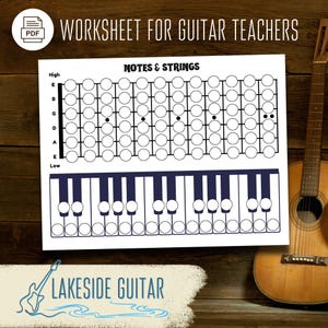 Notes & Strings | Guitar Lesson Aid for Teachers | Digital Download | Printable PDF