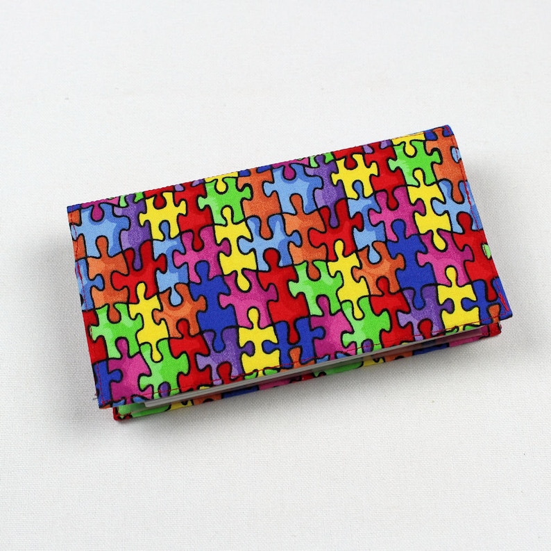 Autism Love Completes the Puzzle Checkbook Cover with Free Pen