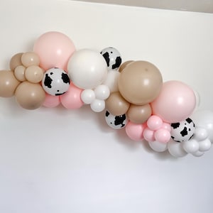 Pink Cow Print Balloon Garland Kit: Farm Birthday Party Decor