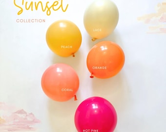 Sunset Balloon Garland Kit: Hot Pink, Coral, and Peach Party Decor