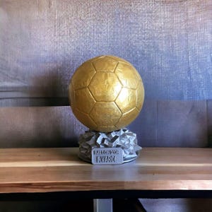 Trofeo de fútbol dorado personalizado/Premio de resina/Regalo con nombre personalizado para aficionados al fútbol/Decoración deportiva única