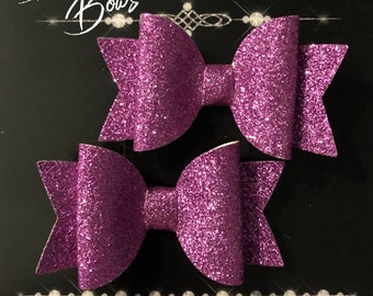 Mini Glitter Pigtail Bows- Baby/ Toddler Bows