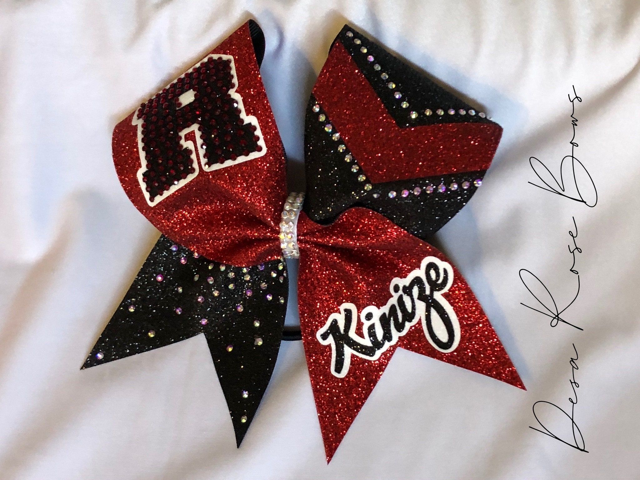Comp Cheer Bows Bring It On- Competition Cheer Bow With Customization- Red, Black ...