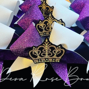 3D Princess Crown Hair Bow - Cheer bow