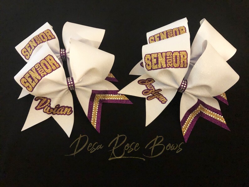 Senior bow with rhinestones You choose colors and | Etsy