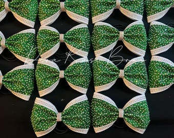 Tailless Stripe Rhinestone Bow- Cheer Bows- 3" and 4" size