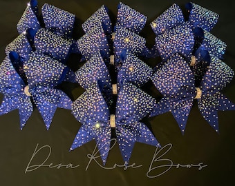 Blue Bling Fling Glitter Rhinestone Bow- Available in multiple colors!