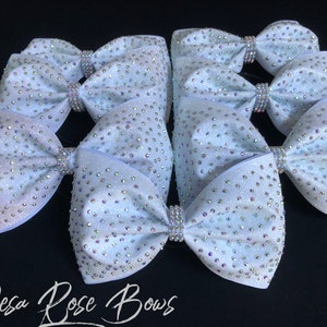 4&quot;  Bling Tailless Rhinestone Cheer Bow- You choose Color- This listing is for one bow