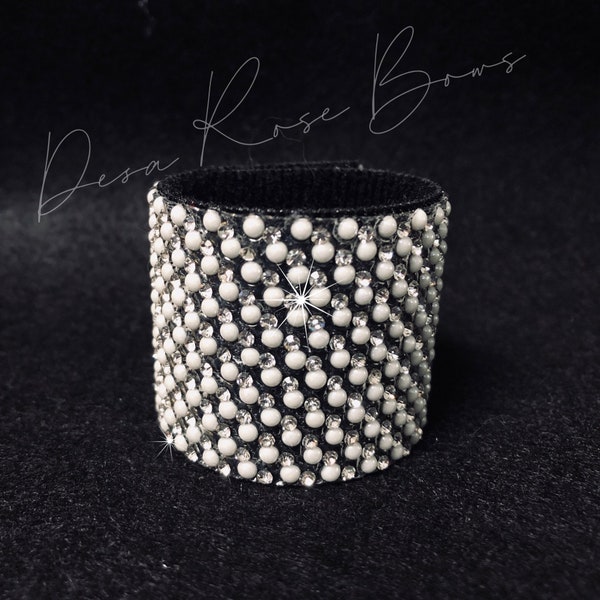 Diamonds and Pearls- Rhinestone Ponytail Cuff- Multiple sizes available
