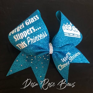 Forget Glass Slippers Glitter cheer bow