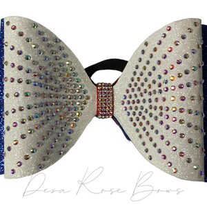 Multi Color Glitter Dolly Bow - You choose Three colors- Rhinestone Dolly Bow- Red Blue White