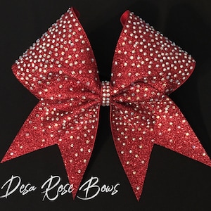 Red Glitter Rhinestone Cheer Bow