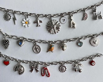Custom Silver Charm Bracelet: Personalized Stainless Steel Jewelry