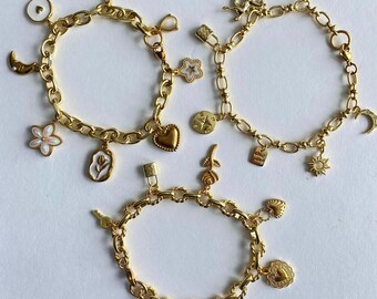 Build your own custom charm bracelet,personalized charm bracelets,customized charm bracelet,birthday gifts for her,custom bridesmaid gift