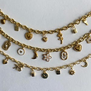 Build your own 18K gold filled custom charm bracelet,customized charm jewelry,personalized birthday gift for her,best friend gift