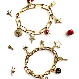 Create Your Own Custom Charm Bracelet, Personalized Gold Charm Bracelet,Design Your Own Jewelry,Customized Bracelet,Gift For Her,Friend Gift