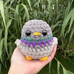 Crochet Pigeon Amigurumi, Handmade Stuffed animal Amigurumi soft Bird Toy or decoration