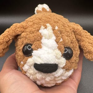 cute hound dog mini puppy Amigurumi doggie crochet stuffed animal for Christmas Easter Valentine’s Day birthday gift present decor.