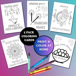 Funny Diwali coloring cards, Diwali coloring activity, homemade DIY Diwali cards, Diwali printable gifts, Diwali coloring pages for kids