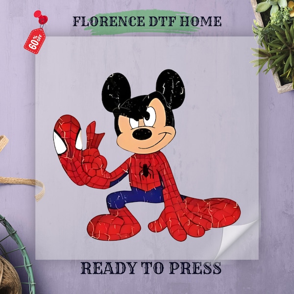 Disney Mickey Spiderman Super Hero Dtf Transfer, Disney Mickey Minnie Shirt Ready To Press, Disneyland Couple Tee Heat Press Dtf Gang Sheet