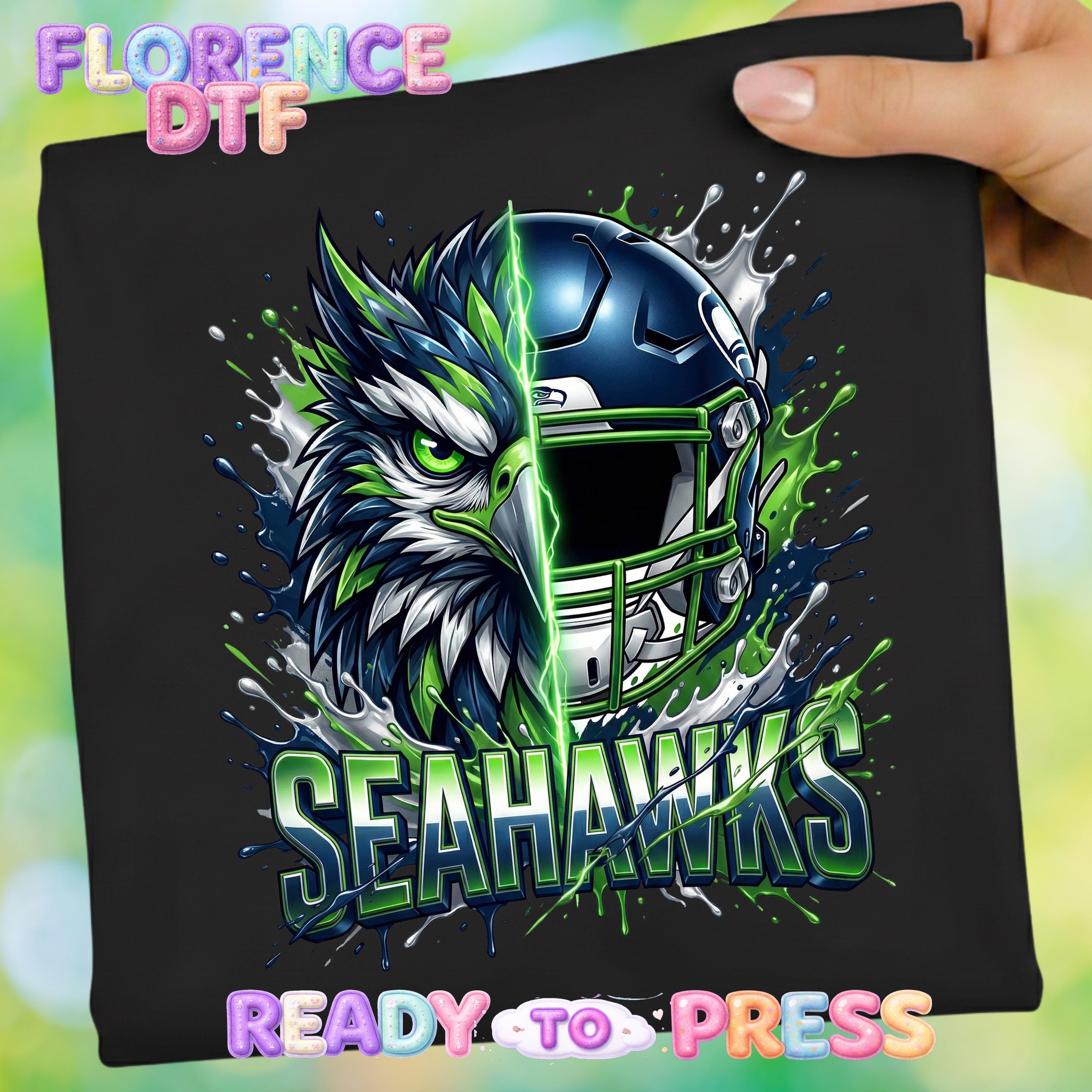 Seahawks Inspired Osprey Mascot DTF Transfer, Sport Fan Gift Shirt Ready To Press, Seahawks Game Day Heat Press, Fierce Helmet Mascot Dtf