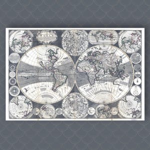 World Map Antique Map Of The World Historical Map Reproduction Vintage Map Ptolemy Copernicus Tycho Brahe Old World Map Art For Office Decor