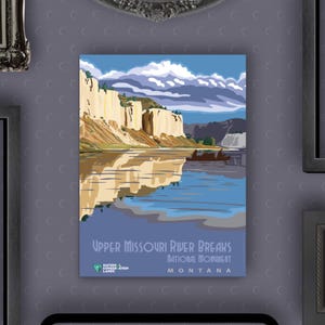 Missouri River Decor National Park Artwork Nature Inspired Travel Poster Montana Wall Art For Montana Airbnb Art For Montana Cabin Print