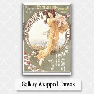 Japan Travel Art Kitano Tsunetomi Canvas Vintage Japanese Wall Art Mucha Art Nouveau Japanese Artwork Japanese Print Retro Japan Art Canvas