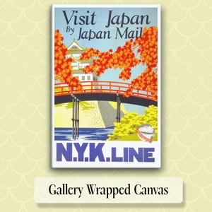 Japan Travel Art Japan Travel Print Midcentury Japanese Art Japan Print Retro Travel Wall Decor Vintage Japan Poster Midcentury Travel Decor