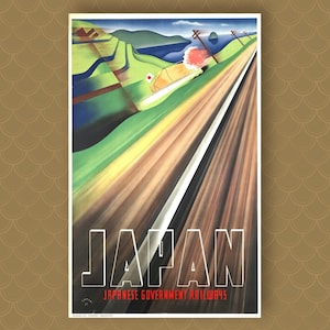 Japanese Railways Print Japan Travel Art Imperial Japan Japanese Vintage Art Vintage Japan Print Imperial Japan Art Print Japan Art