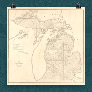Michigan Map Print Michigan Wall Art Michigan Decor Moving Gift Housewarming Gift New Michigan Home Map Wall Decor Michigan Poster Wall Art