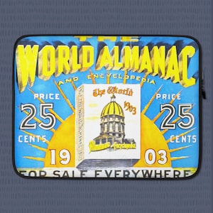 World Almanac Laptop Protector Vintage Accessory Nostalgic Laptop Sleeve Vintage Style Decor Retro Colorful Vintage Art Graduation Gift