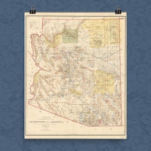Arizona Print Map Wall Decor Poster Map Decor Arizona Map Gift New Home Gift Airbnb Wall Art Vacation Home Arizona Apartment Wall Map Art