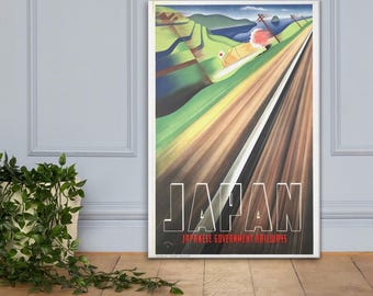 Japan Travel Poster Japanese Government Railways Art Railroad Print ...