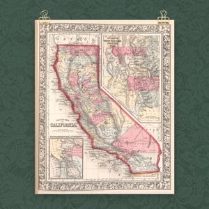 California Print Map Wall Decor Poster Map Decor California Map Gift New Home Gift Airbnb Wall Art Vacation Home California Apartment Wall