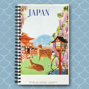 Japan Travel Notebook Japanese Tourism Poster Journal Vintage Notebook Japanese Travel Art Journal Nostalgic Japanese Notebook Travel Gift