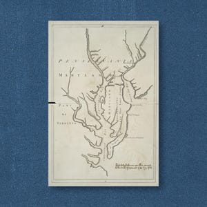 Chesapeake Bay Historic Map Canvas Print Wall Art Chesapeake Bay Map Print Old Maryland Map  Baltimore Vintage Cartography Canvas Wall Art