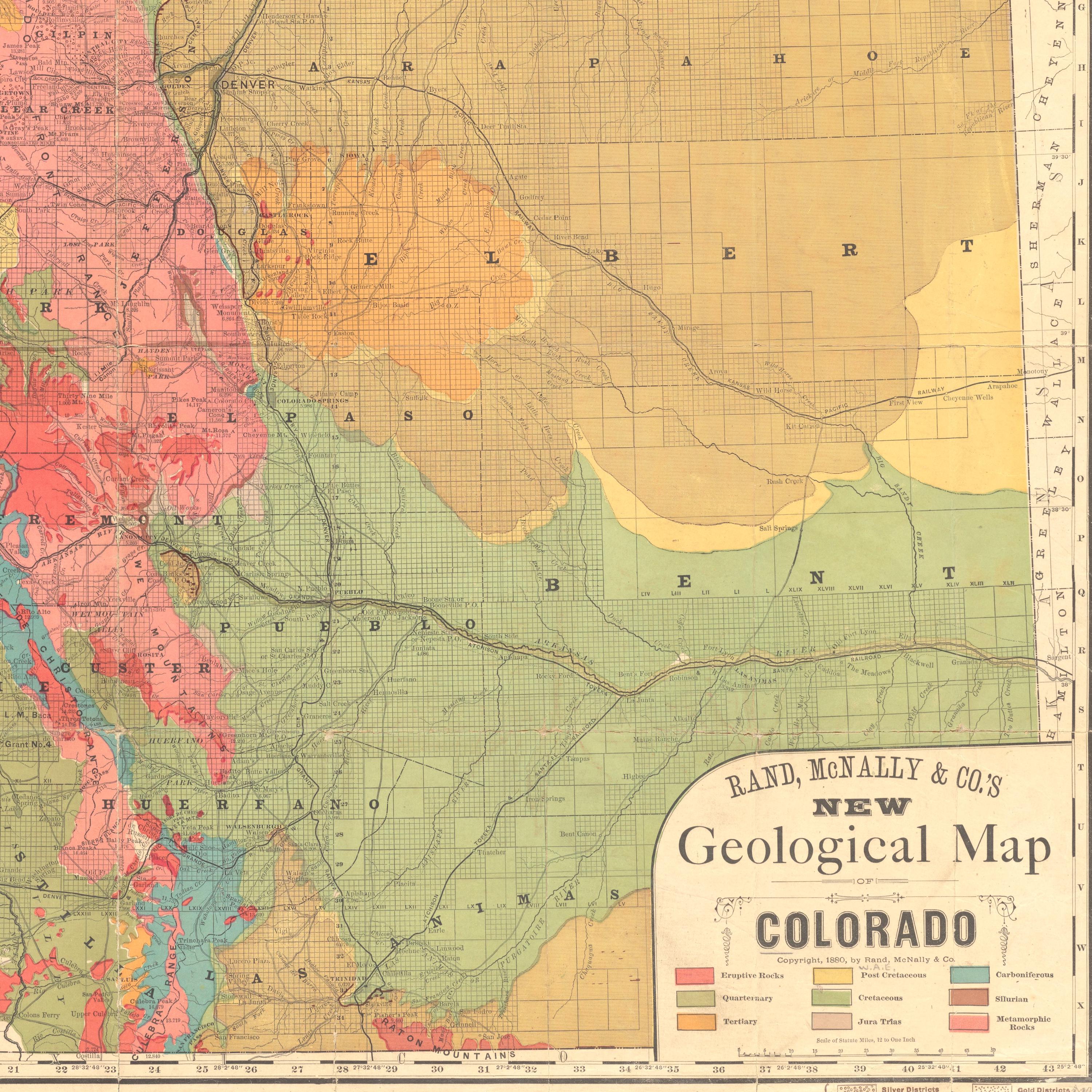 Colorado Map Print: 1880s Geological Wall Art - Etsy