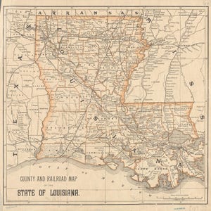 Louisiana Map Print Louisiana Wall Art Louisiana Decor Moving Gift Housewarming Gift New Louisiana Home Map Wall Decor Louisiana Poster Art