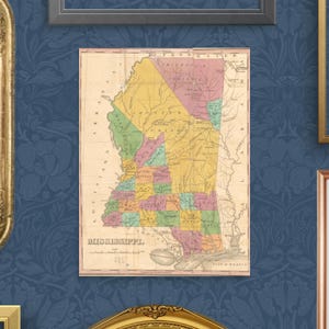 Mississippi Print Map Wall Decor Poster Map Decor Mississippi Map Gift New Home Gift Airbnb Wall Art Vacation Home Mississippi Apartment Art