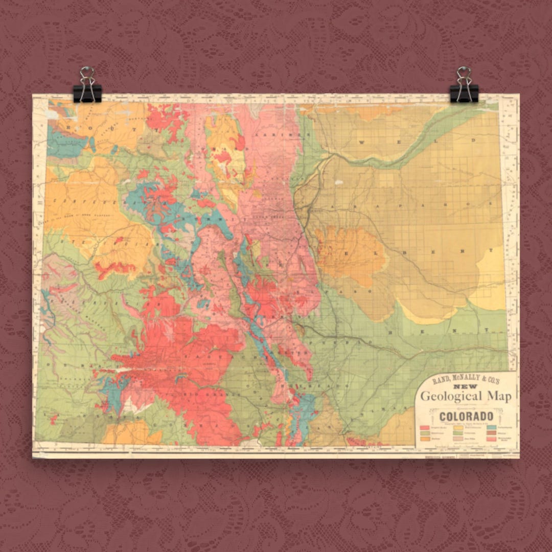 Colorado Geological Map Print: Vintage Style Wall Art - Etsy