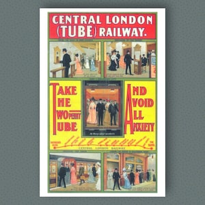 London Tube Print Vintage London Underground Print Antique London Transit Art Vintage Railway Poster Retro Travel Poster London Gift