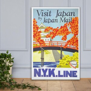 Japan Travel Canvas Art Vintage Japan Artwork Japan Autumn Landscape Print Japan Art For Gallery Wall Japan Art Print Vintage Gallery Wall